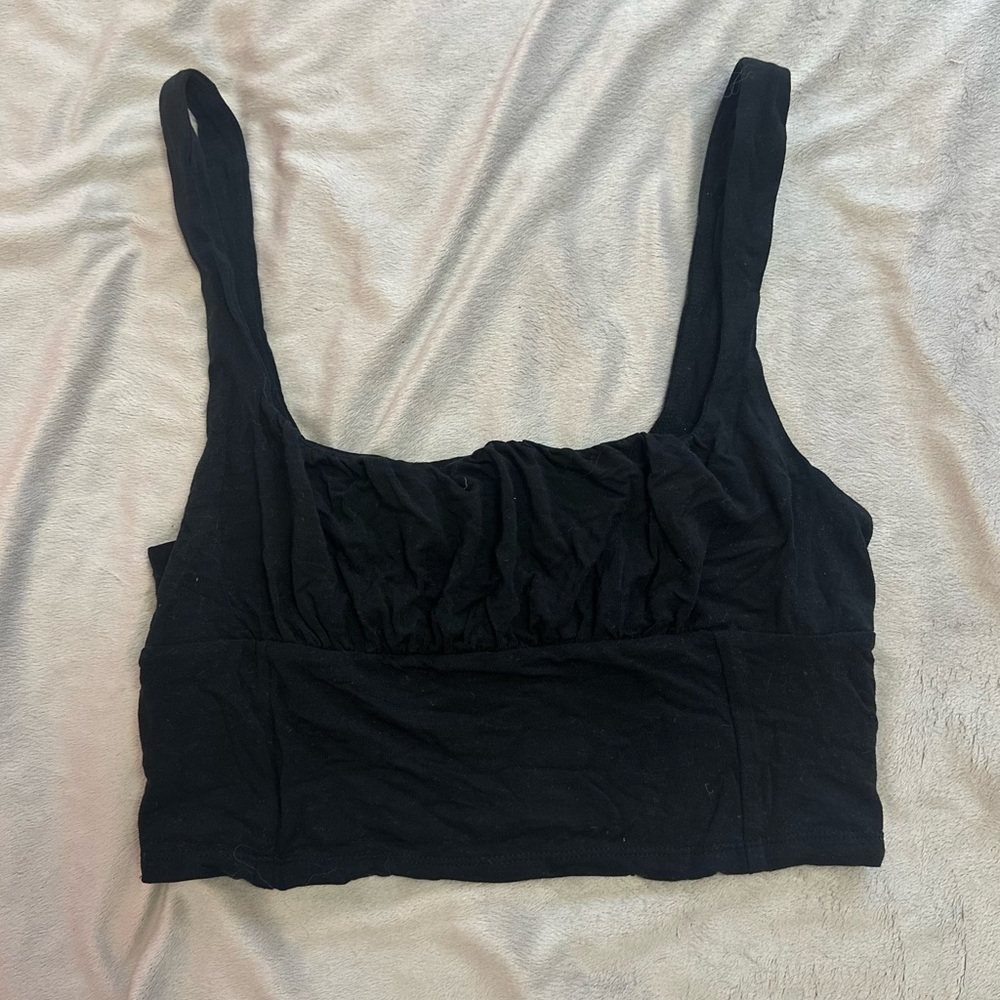 Black Wilfred Ruched orbit Tank